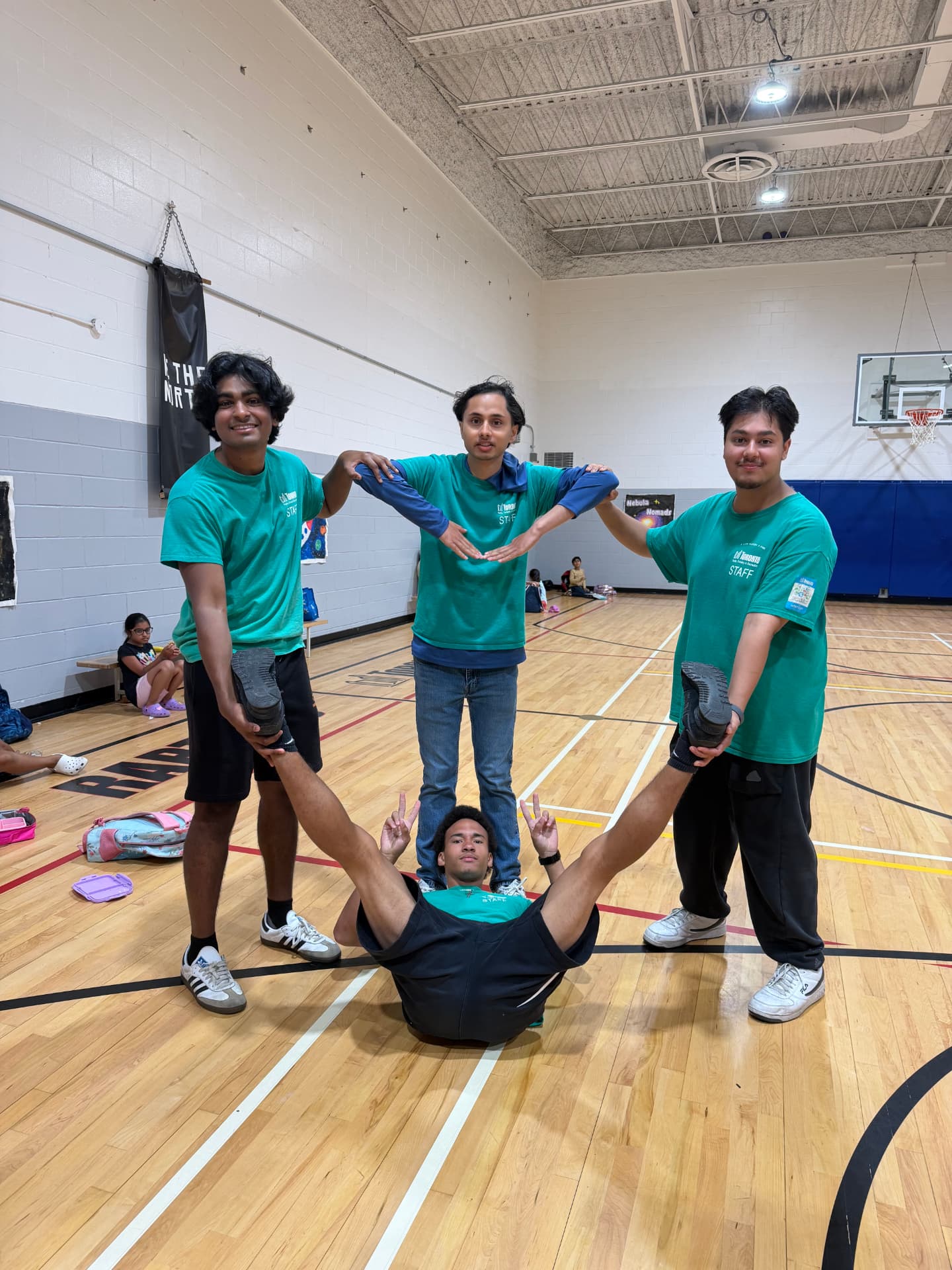 6:02 PM — The Four demonstrate structural integrity in the main gym.